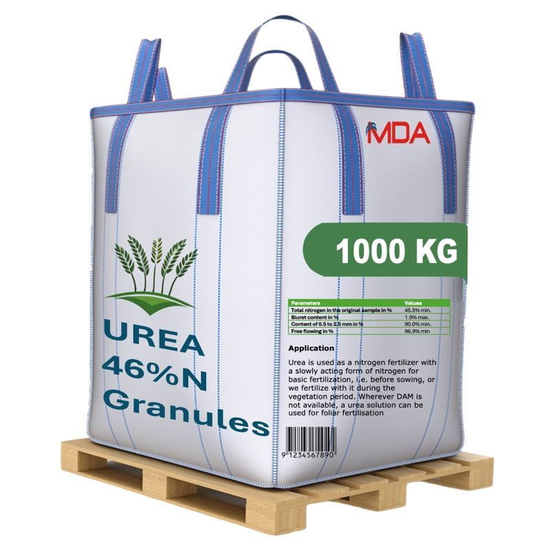Urea 46%N Granules (price per MT and 1000kg Big-Bag Packaging)